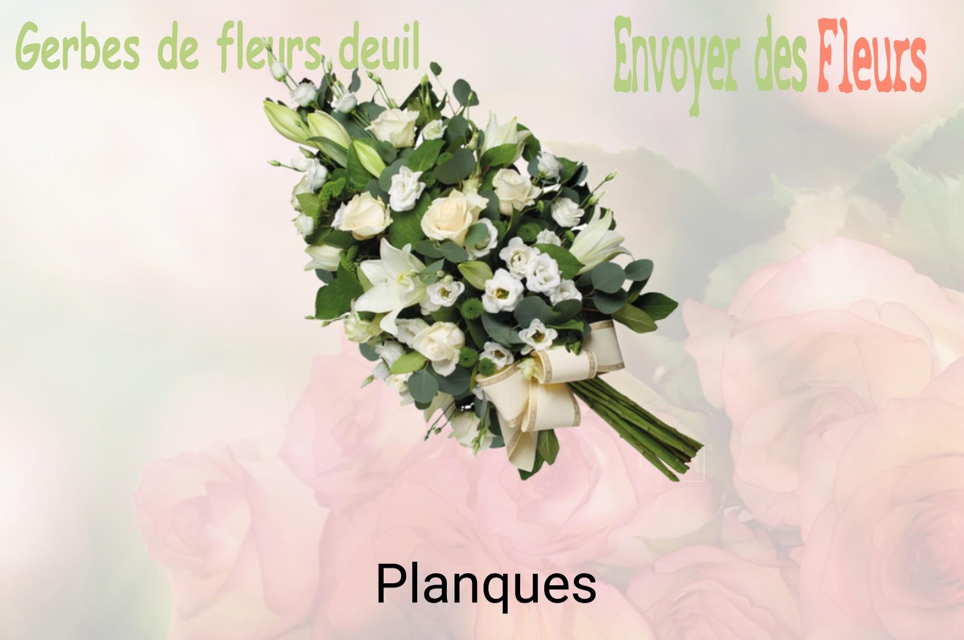 Gerbe de fleurs de deuil livrée à Planques
